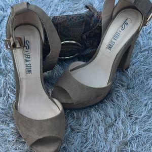 Brown suede heels